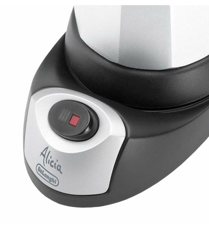 DeLonghi Alicia EMK9 Italiaanse koffiepot in zwart en roestvrij staal, geschikt voor huis en koken, voor verse koffie.
