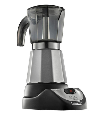DeLonghi Alicia EMK9 Italiaanse koffiepot for brewing espresso and coffee, black and stainless steel finish, kitchen appliance