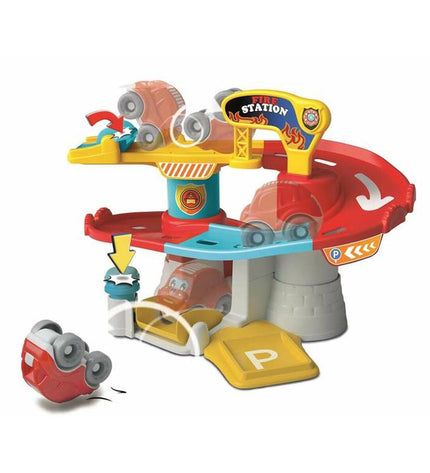 Clementoni Racebaan toy race track with colorful vehicles and track pieces for children, part of the speelgoed en games voertuigen category.