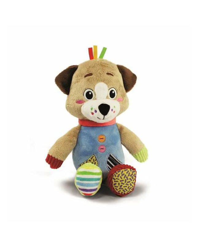 Clementoni Pete the dog plush toy, soft stuffed animal measuring 16x22.5x8.5 cm, ideal for children to cuddle and play.