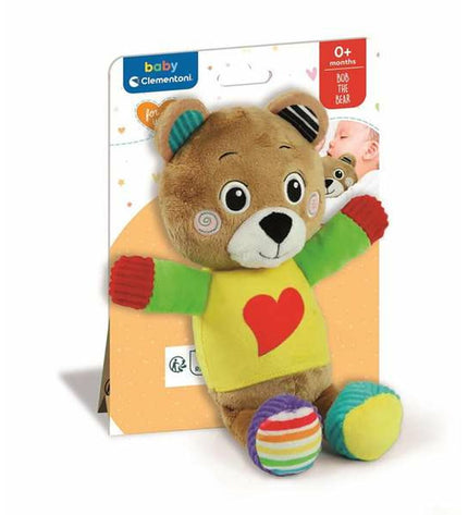 Clementoni Bob Beer soft plush toy measuring 16x22.5x8.5 cm, featuring a cute bear design, perfect for cuddling and play.