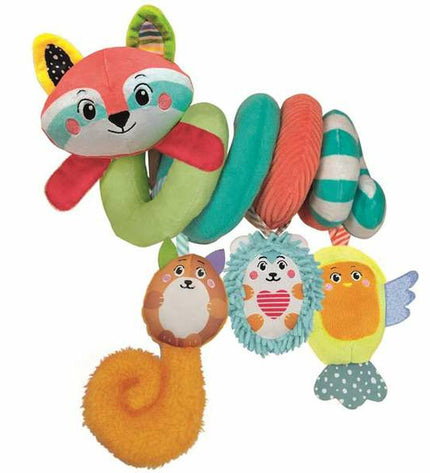 Clementoni baby activity spiral with colorful animal figures, designed for young children, measuring 30x18x15 cm.