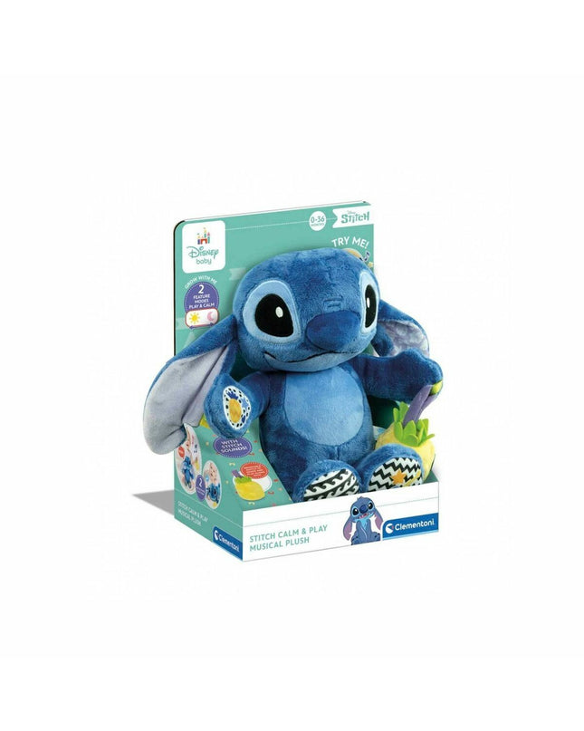 Multicolored Stitch plush toy with sound, soft stuffed animal from Stitch brand, perfect for play and cuddling.