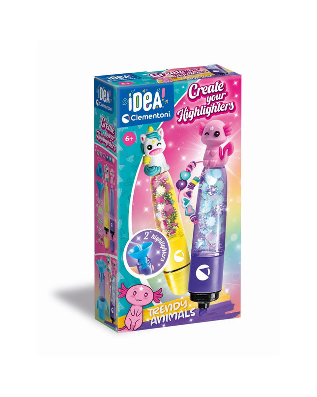 Clementoni educational toy game with colorful components and game pieces on a white background.
