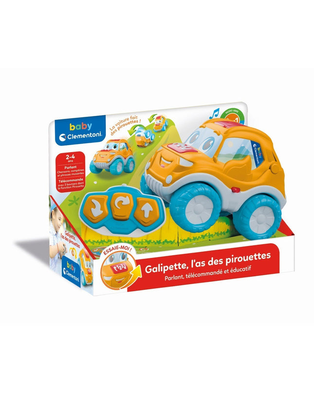 Clementoni police car toy with remote control, blue and white vehicle for children, part of speelgoed en games voertuigen collection.