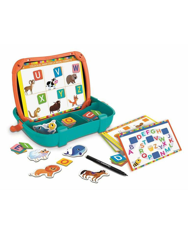 Clementoni educational magnetic toy game, colorful plastic pieces on a white background, perfect for kids' learning and play.