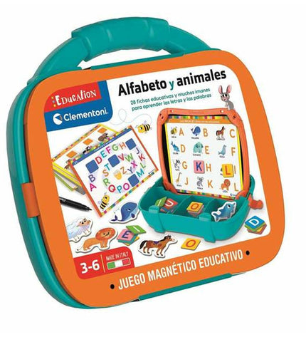Clementoni educational magnetic game toy, 27.5 x 23 x 5 cm, with colorful game pieces and magnetic components for children.
