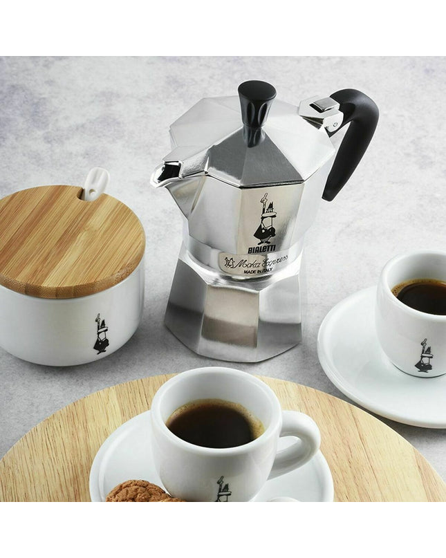 Bialetti Italiaanse koffiepot in zilverkleurig aluminium, 6 kopjes, perfect voor huis en koken, voor heerlijke espresso.