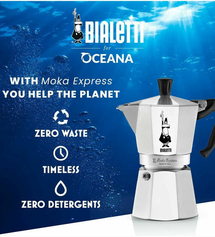 Bialetti Italiaanse koffiepot 0001165/X4 in zilverkleurig roestvrij staal en aluminium, 1 liter, for brewing espresso.