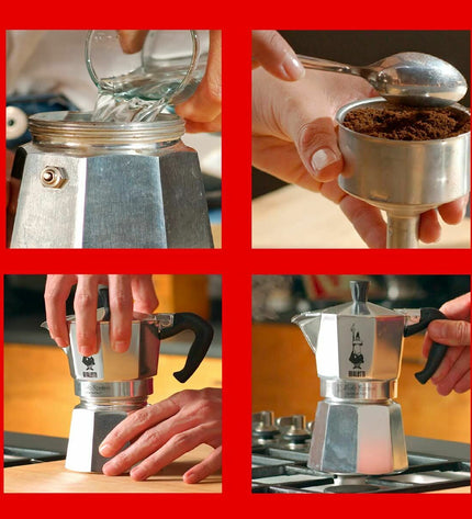 Bialetti Italiaanse koffiepot, zilverkleurig roestvrij staal, 1L, for brewing espresso-style coffee in the kitchen.