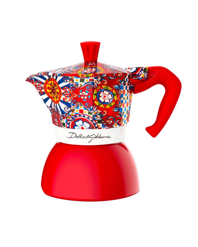 Bialetti Italiaanse koffiepot D&G RED 4T roestvrij staal, 4 kopjes, voor koffie en thee, keuken en kookgerei