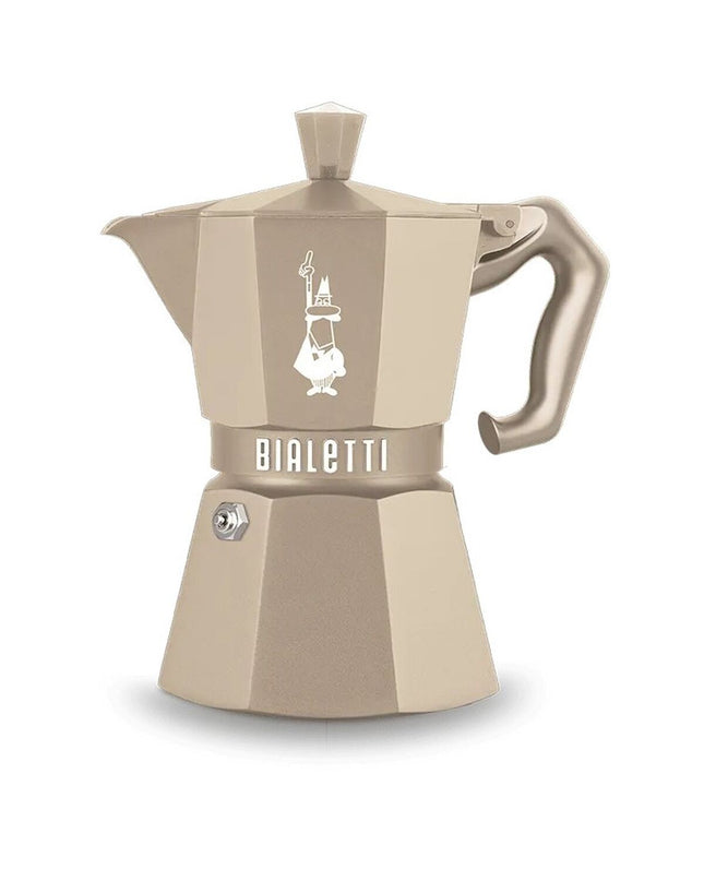 Bialetti EXCLUSIVE Italian coffee pot with 6 cups, stovetop moka maker for rich, aromatic espresso brewing.