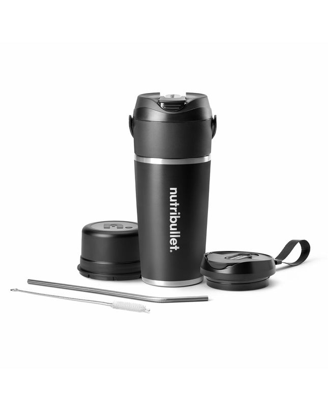 Nutribullet NBP016B black mixer nutri-blender for kitchen use, compact electric appliance with blending jar and control buttons