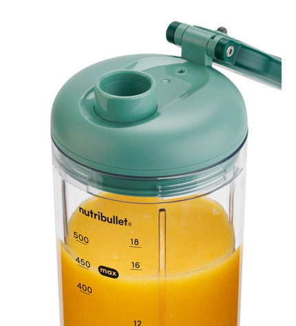 Nutribullet mixer Nutribullet NBP013GR in green, small electric kitchen appliance for blending and mixing food.