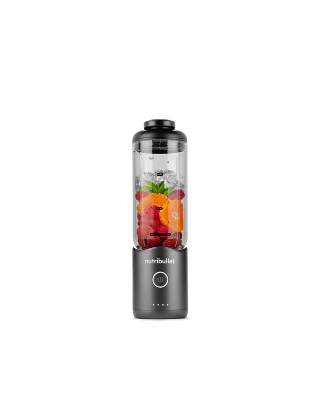 Nutribullet NBP013GM grey 600ml mixer jar for small kitchen appliances, showcasing the blender attachment with lid.