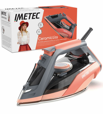 IMETEC GV180 steam iron with 2400W power, featuring a sleek design and corded setup for efficient home ironing.