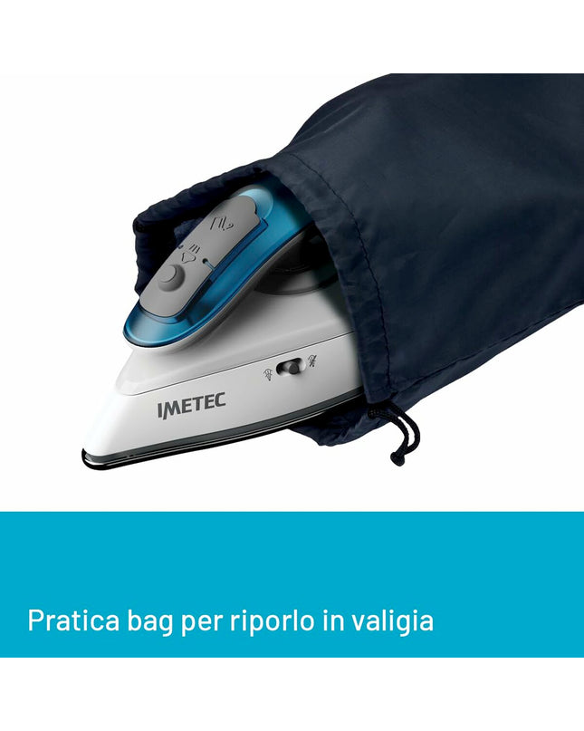 IMETEC NUVOLA 2.0 steam iron with 1000W power, shown with ergonomic handle and water tank for household clothing ironing.