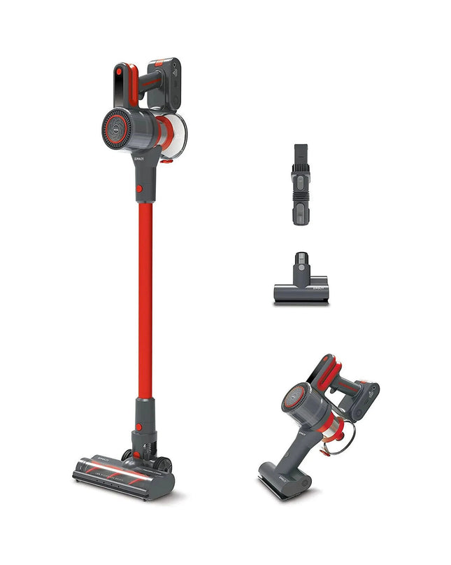 POLTI steel vacuum cleaner for home and cleaning, shown with attachments for floor and window maintenance.