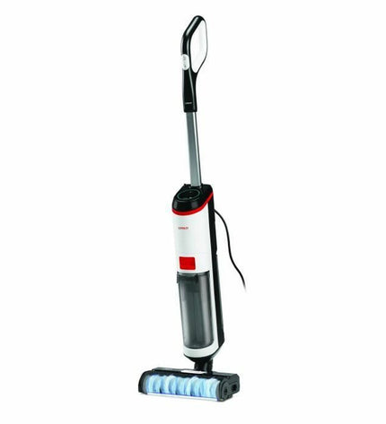 POLTI RollySteam WD10 steam cleaner with handle and attachments for home cleaning and floor maintenance.