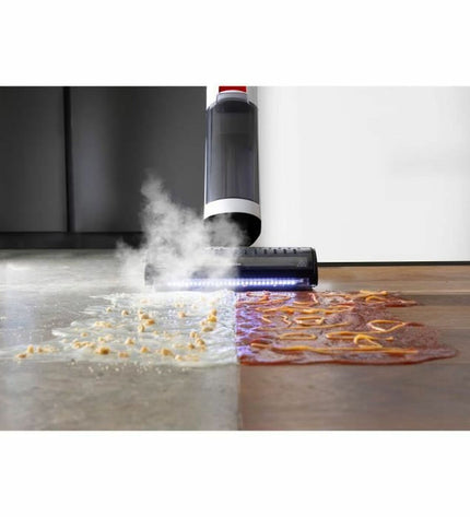 POLTI RollySteam WD10 steam cleaner for household cleaning, showing its compact design and steam hose attachment.
