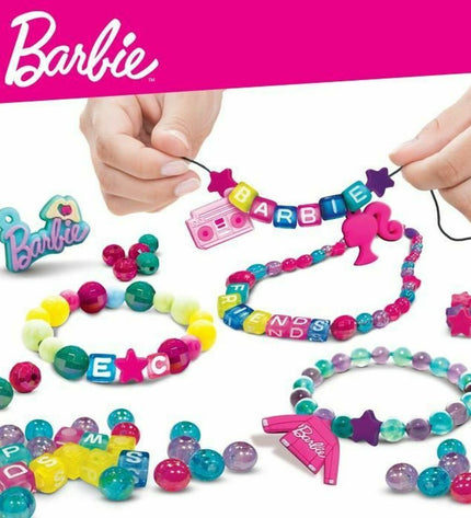 Set of 12 Barbie plastic reusable shopping bags, 19x12x7 cm, ideal for pretend play and toy storage.