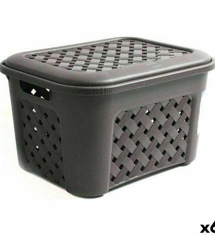 Tontarelli Arianna laundry baskets set, 23.6L, durable plastic, compact storage for home organization, 43.5 x 33.5 x 26 cm, 6 pieces