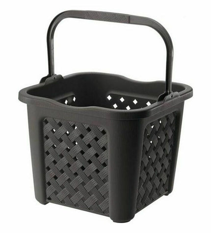 Tontarelli Arianna 25L wicker laundry baskets, 6-pack, in wengue color, measuring 38x38x31.5 cm for home organization