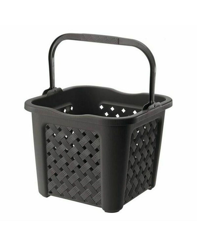 Tontarelli Arianna 25L wicker laundry baskets, 6-pack, in wengue color, measuring 38x38x31.5 cm for home organization