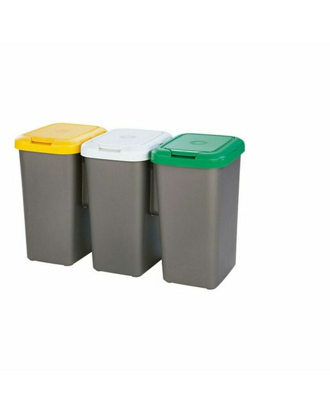 Six Tontarelli recycling bins for home and kitchen storage, featuring a modern design in neutral colors.