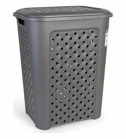Six Tontarelli Arianna laundry baskets, 44 x 35 x 55 cm, made of durable plastic for home organization and storage.