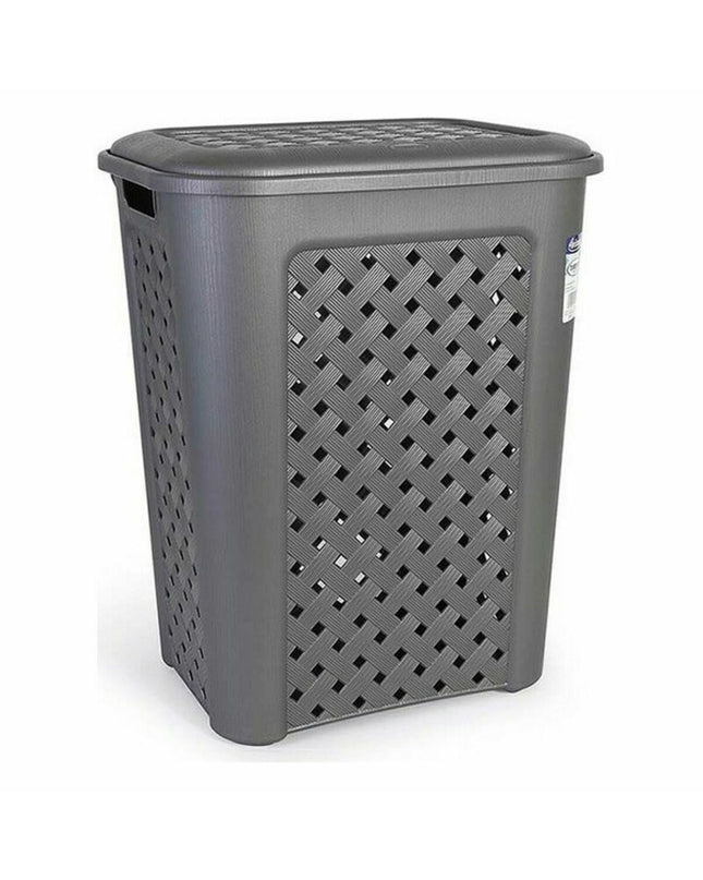 Six Tontarelli Arianna laundry baskets, 44 x 35 x 55 cm, made of durable plastic for home organization and storage.