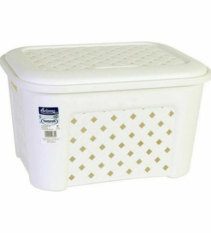 Set of six Tontarelli Arianna Tontarelli laundry baskets, 44 x 35 x 24 cm, for home organization and storage.