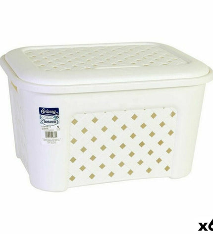 Set of six Tontarelli Arianna Tontarelli Wasmand laundry baskets in size 44x35x24 cm, for home storage and organization.