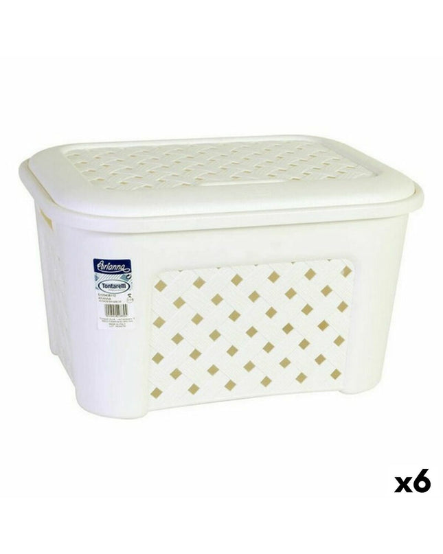 Set of six Tontarelli Arianna Tontarelli Wasmand laundry baskets in size 44x35x24 cm, for home storage and organization.