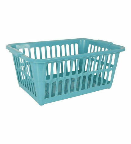 Set of 12 Tontarelli Classic blue laundry baskets, 35L capacity, 58x41x24 cm, ideal for home storage and organization.