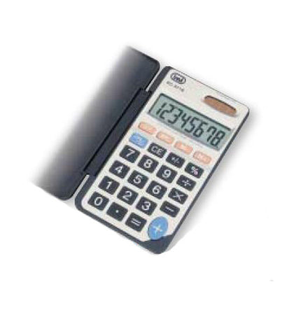 Trevi EC 3718 gray calculator with digital display, office electronics for accounting and writing tasks.