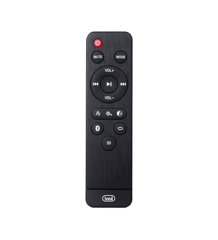 Trevi SB 8316 soundbar for TV, 60W, with sleek black design, featuring speaker grille and control buttons.