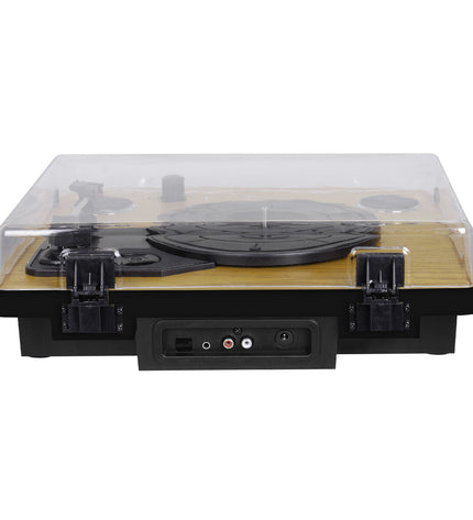 Trevi TT 1022 BT stereo turntable with Bluetooth, RCA output, and aux-in for audio and hi-fi electronics.