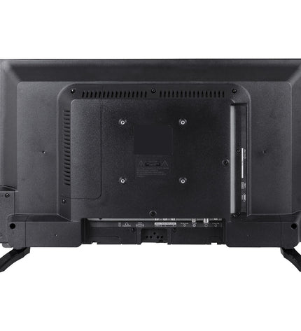 Trevi HD 24-inch LED Smart TV showing a colorful screen with remote control in front, ideal for home entertainment.