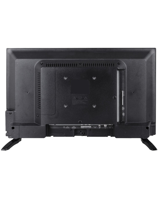 Trevi HD 24-inch LED Smart TV showing a colorful screen with remote control in front, ideal for home entertainment.