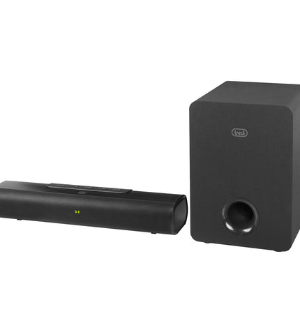 Trevi SB 8380 SW soundbar for electronics and hi-fi audio, sleek design with multiple connectivity options, black finish.
