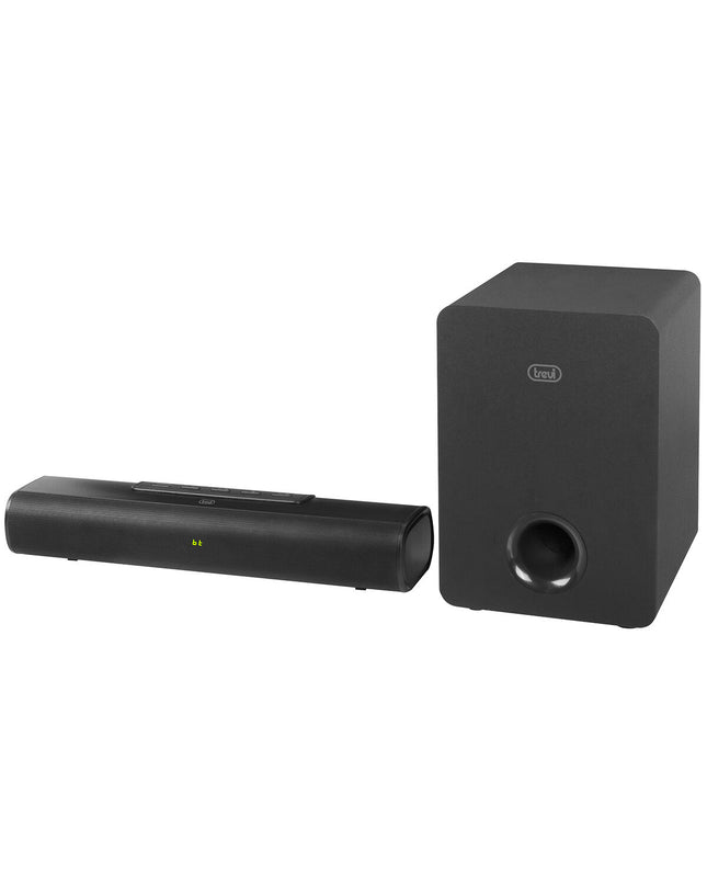 Trevi SB 8380 SW soundbar for electronics and hi-fi audio, sleek design with multiple connectivity options, black finish.