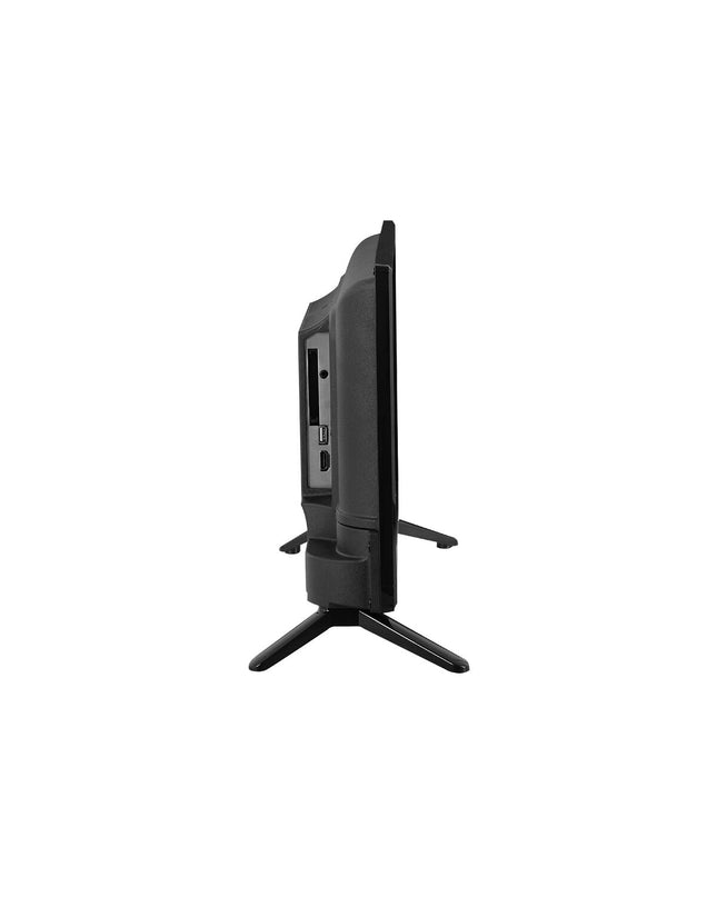 Trevi HD LED 19-inch TV displaying a home entertainment setup with a sleek black frame and screen.