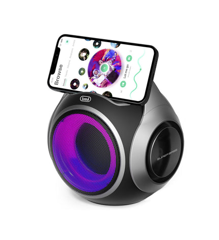 Trevi XR 8A portable speaker system, electronic audio and hi-fi equipment with a sleek design and control panel.