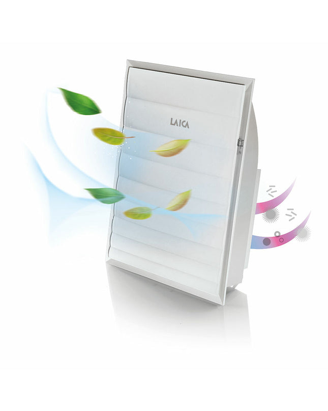 Portable LAICA air conditioner and air purifier unit for home and kitchen use, featuring a sleek design and control panel.