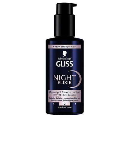 Schwarzkopf GLISS voedingssupplement bottle, 100ml, for health and personal care, featuring the product label and cap.