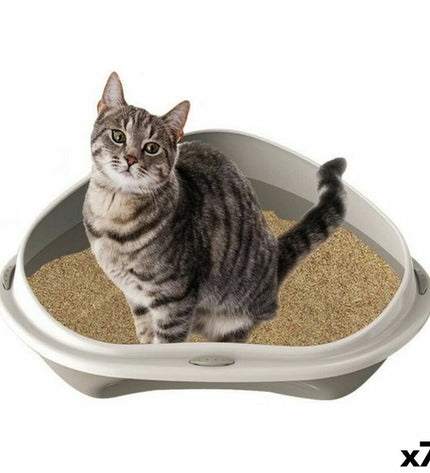 Set of 7 Georplast GP10535 cat litter trays, 50 x 40 x 17 cm, made of durable plastic for cats.