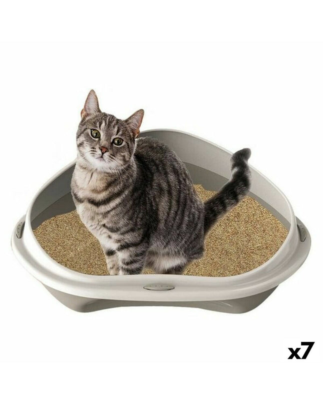 Set of 7 Georplast GP10535 cat litter trays, 50 x 40 x 17 cm, made of durable plastic for cats.