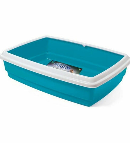 Set of 12 Georplast GP10552 plastic cat litter trays, 54x40x14 cm, suitable for indoor cat litter and pet care.