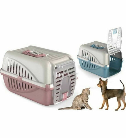 Set of 8 Georplast small animal carrying cages measuring 50x33x31 cm, suitable for transporting small pets.